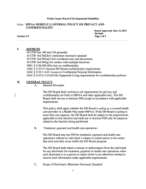 HIPAA MODULE 2: GENERAL POLICY ON PRIVACY AND - prebledd