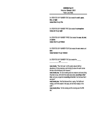 Large printable numbers 1 20 pdf - GENESIS Part VI Reference: Genesis 1:20-31 Pastor Larry Webb - smchurch