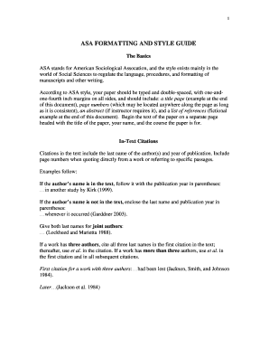 Fillable Online ASA FORMATTING AND STYLE GUIDE Fax Email Print - pdfFiller
