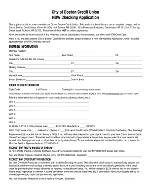 Statement of work template - City of Boston Credit Union NOW Checking Application