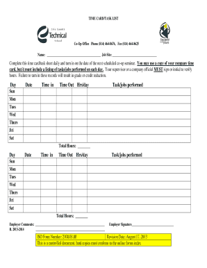 Time card conversion - TIME CARD/TASK LIST - apps ects