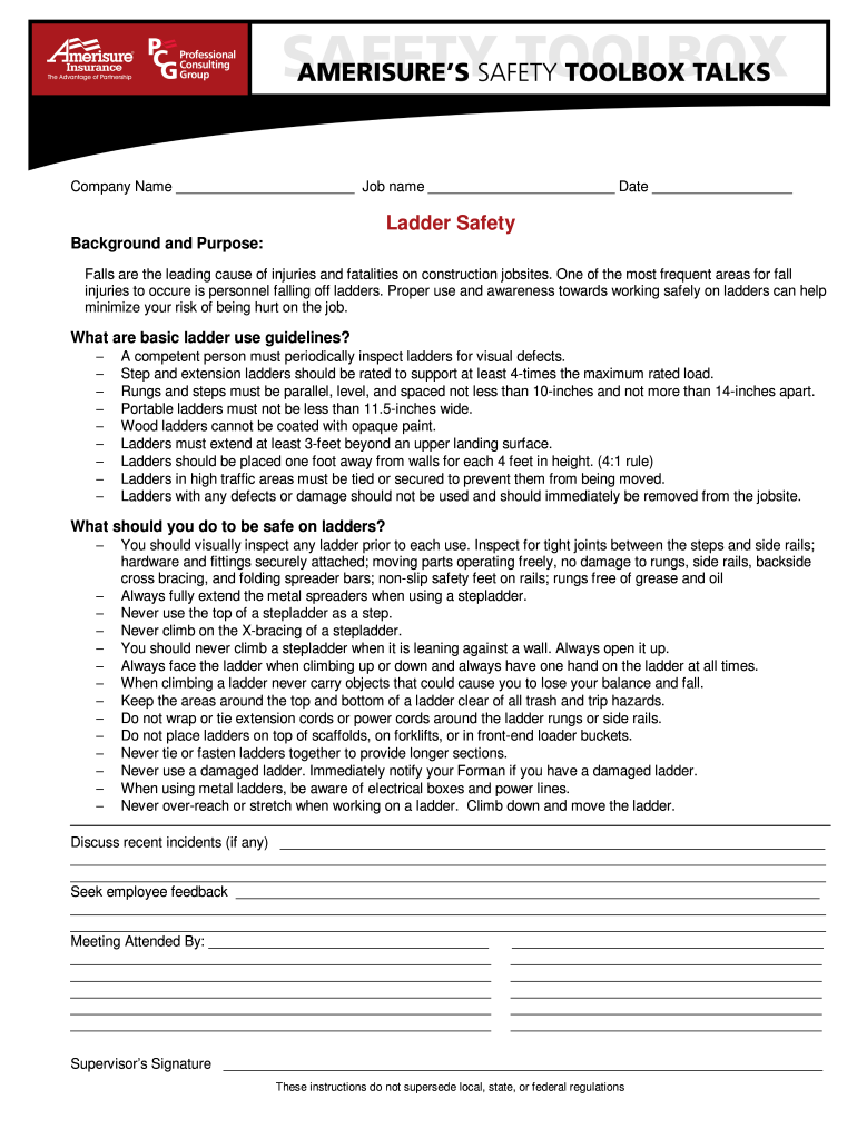 Free Printable Toolbox Talks For Construction Polediy
