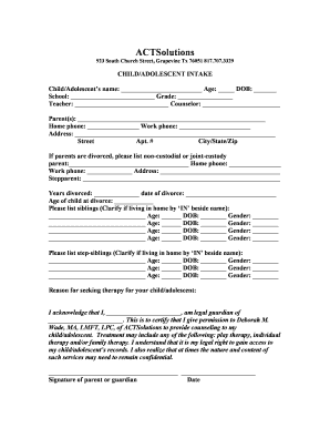 Engagement letter audit sample - ChildAdol Intake.doc