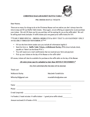 Cpa engagement letters - Basket Raffle Ticket Pre-order Form (pdf) - Saint Leo the Great School