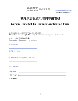 Po box letter format - Gerson Home Set-Up Training Application Form