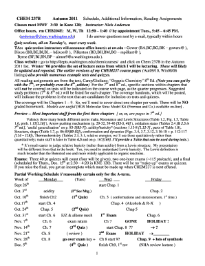 House construction cost estimate excel template - CHEM 237B Autumn 2011 Schedule, Additional Information, Reading Assignments Classes meet MWF 3:30 in Kane 120 - catalyst uw