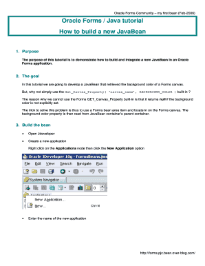 Weekly budget example - Oracle Forms Javabean - Oracle FAQ