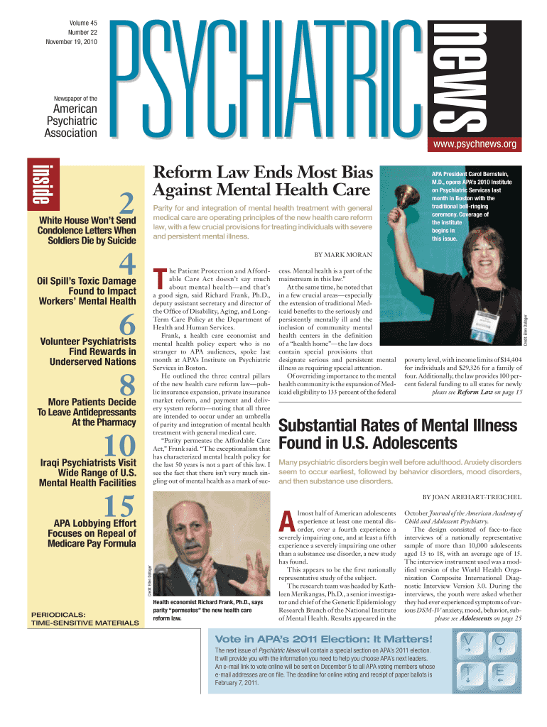 Fillable Online psychnews Issue (PDF) Psychiatric