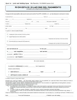 Parts of a letter worksheet - RICHIESTA DI DILAZIONE DEL PAGAMENTO - larioreti.it