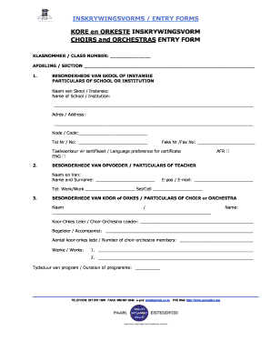 Permit to work example - INSKRYWINGSVORMS / ENTRY FORMS KORE en ORKESTE ... - pveonline