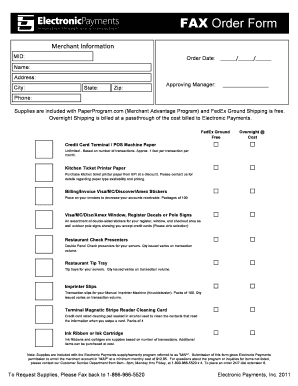 Website proposal template - FAX Order Form - PaperProgram.com