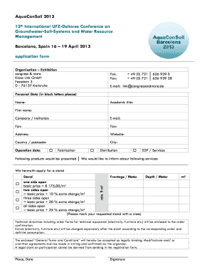 Medical assistant application form - 12th International UFZ-Deltares Conference on - upds