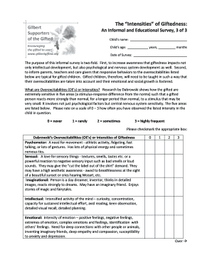 To do list excel template - The Intensities of Giftedness an Informal Survey.docx - gilbertgifted