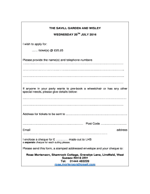 TICKET APPLICATION forms - lindfieldhorts org