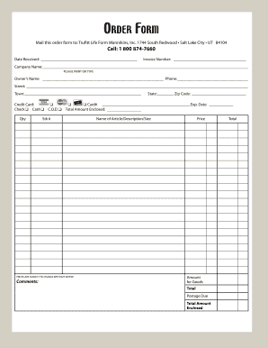 Order FOrm - Trufitt - trufitt