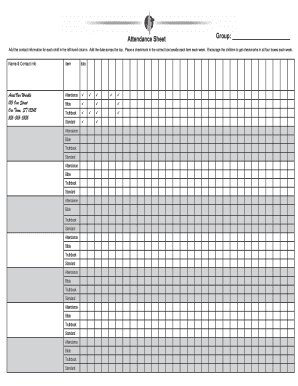 Attendance Sheet Group: