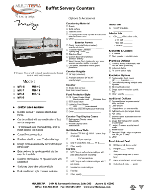 Buffet Servery Counters Options &amp