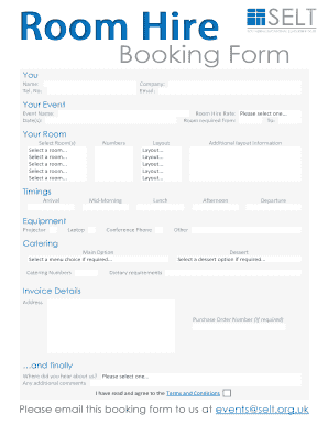 Booking Form - SELT - selt org