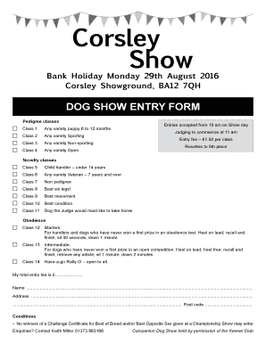 Donate teams - DOG SHOW ENTRY FORM - corsleyshow.org.uk - corsleyshow org