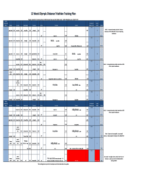Fillable Online 12 Week Olympic Distance Triathlon Training Plan Fax ...