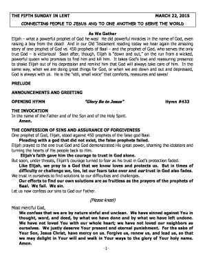 Fillable Online Communion Service Template Fax Email Print - pdfFiller