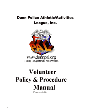 Policy and procedure manual examples - Volunteer Policy Procedure Manual - dpal dunnpal