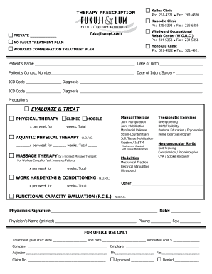Therapy Prescription Form
