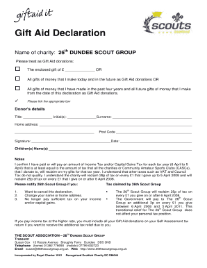 Gift Aid Declaration - 26thscoutgroup - 26thscoutgroup org