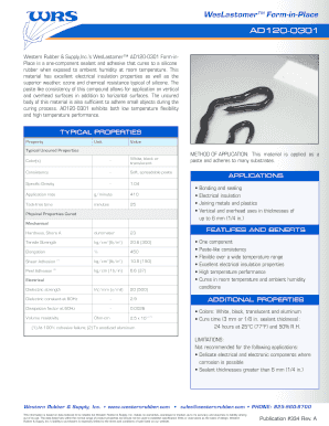 Example of ds 11 form filled out - WesLastomer Form in Place - info.westernrubber.com