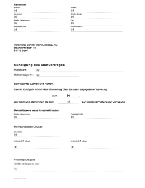 Kndigung des Mietvertrages - vebowag.de