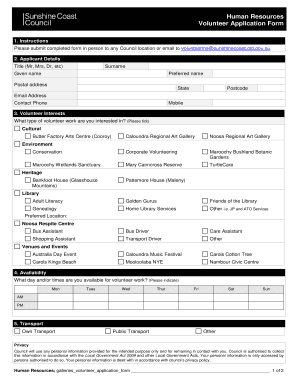 Recipe template download - Volunteer Application Form. Fill in FilePropertiesSubject, Select text F9 - gallery sunshinecoast qld gov