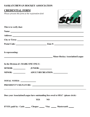 Plaint draft sample pdf - CREDENTIAL FORM - Saskatchewan Hockey - sha sk