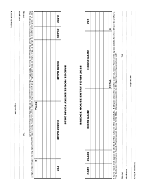 BRIDGE HOUSE ENTRY FORM 2016 - bridgehouseequestrian co