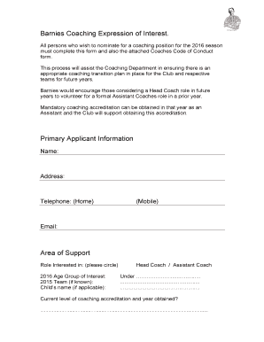 Project transition plan checklist - Barnies Coaching Form - bujfc.com