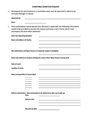 Charitable Donations Request - Pioneer Wine Company Colorado