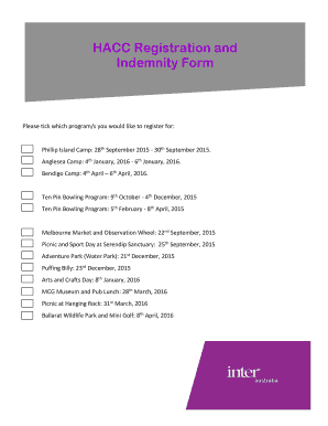 HACC Registration and Indemnity Form - Interact Australia