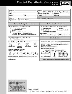 Dental Prosthetic Services Fixed