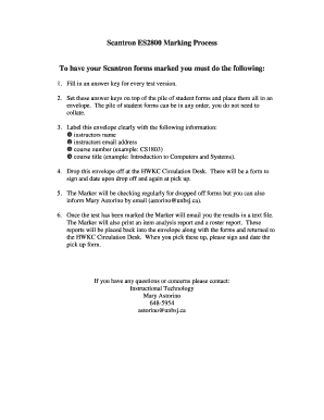 Fillable Online unb To have your Scantron forms marked for you please ...