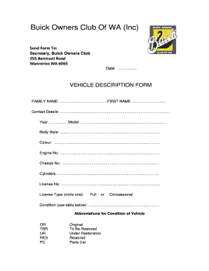 Electrical substation inspection checklist pdf - Vehicle Description Form - westernbuicks