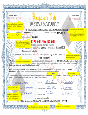 Promissory note for tuition fee - promissor id form