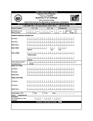 CENOMAR Application Form