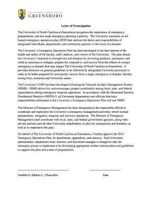 Promulgation letter