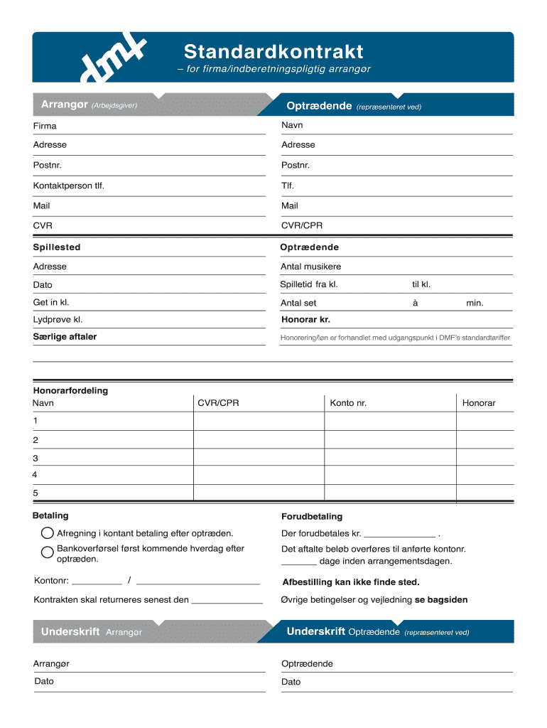 dmf standard kontrakt Preview on Page 1