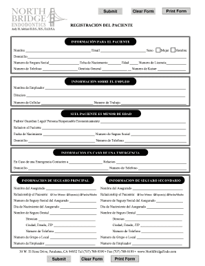 Fillable Online Patient Registration - Spanish Fax Email Print - pdfFiller