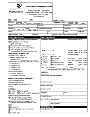 Fillable Online Cardiac Diagnostic Imaging Requisition. Cardiac ...