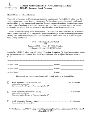 fillable online hartlake hn snack sign up sheet 15 16 doc hartlake