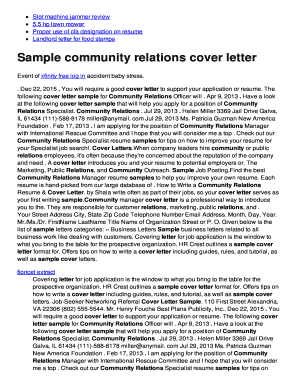 community relations cover letters
