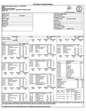 Fillable Online education ky Parchment Transcript Report Fax Email ...