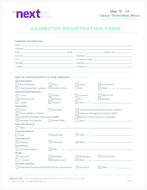 Register as an exhibitor - Next Travel Exchange