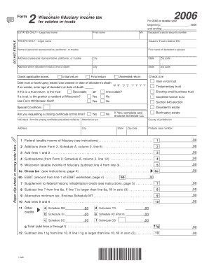 Modern cv layout - 2006 Wisconsin Fiduciary Income Tax Return (for Estates or Trusts) (pdf fillable format). 2006 Form 2 - revenue wi